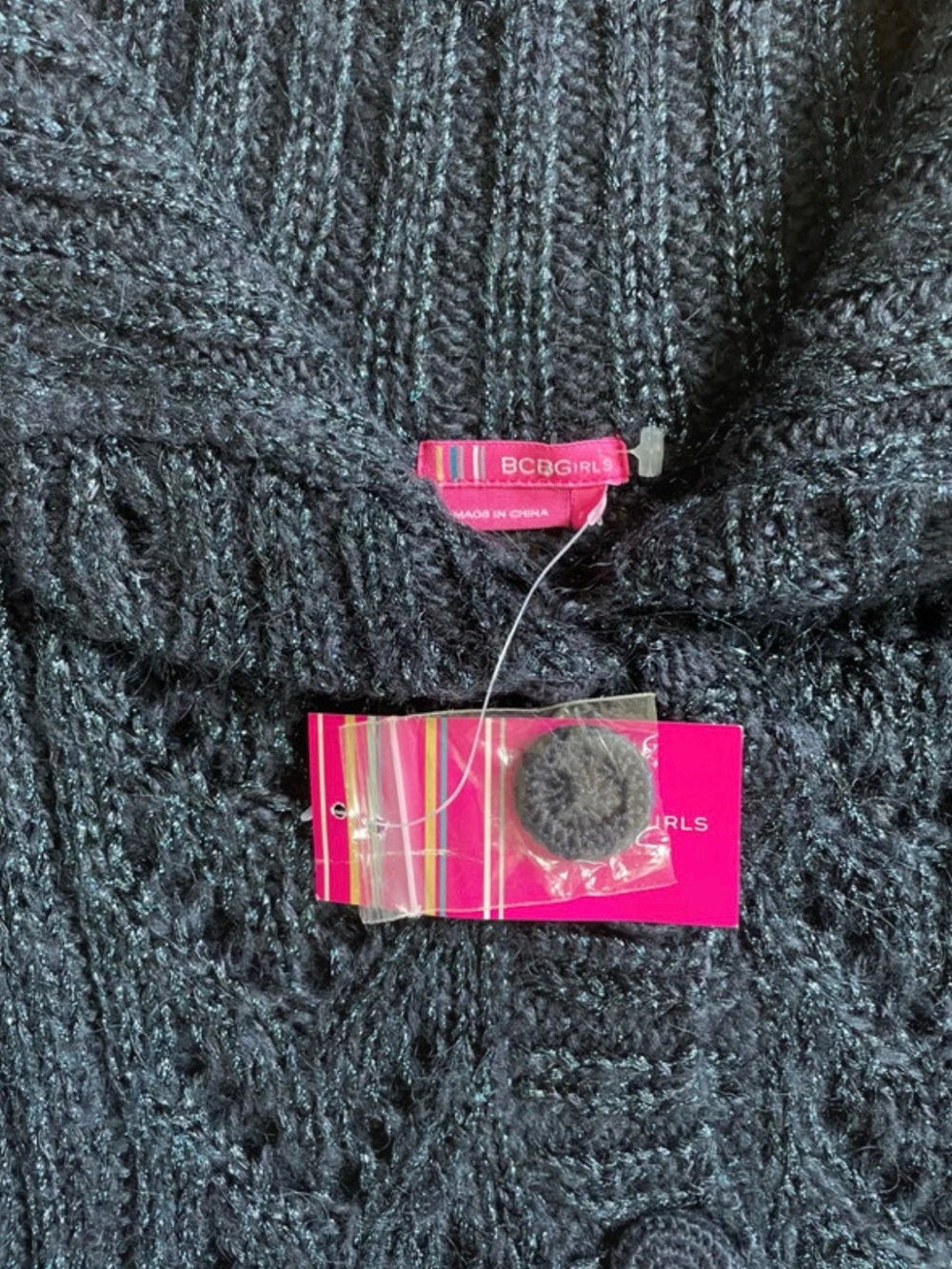 BCBGirls Blue Cable-Knit Button Cardigan - Picture 2 of 2